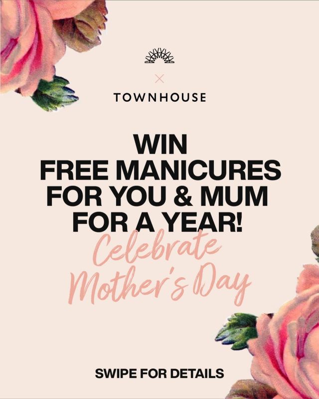 The ultimate Mother’s Day gift 💅🏼✨  Join us & @mytownhouseuk on Friday 8th March from 10am to be in with a chance of winning a year of free manicures for you & mum! All guests who enter our mega prize draw will be given a £10 off any townhouse treatment voucher alongside a complimentary hand & arm massage if they wish 💫  Can’t come and see us on the day? Head to our bio to enter our giveaway!  See you Friday…  📍 Victoria Gate