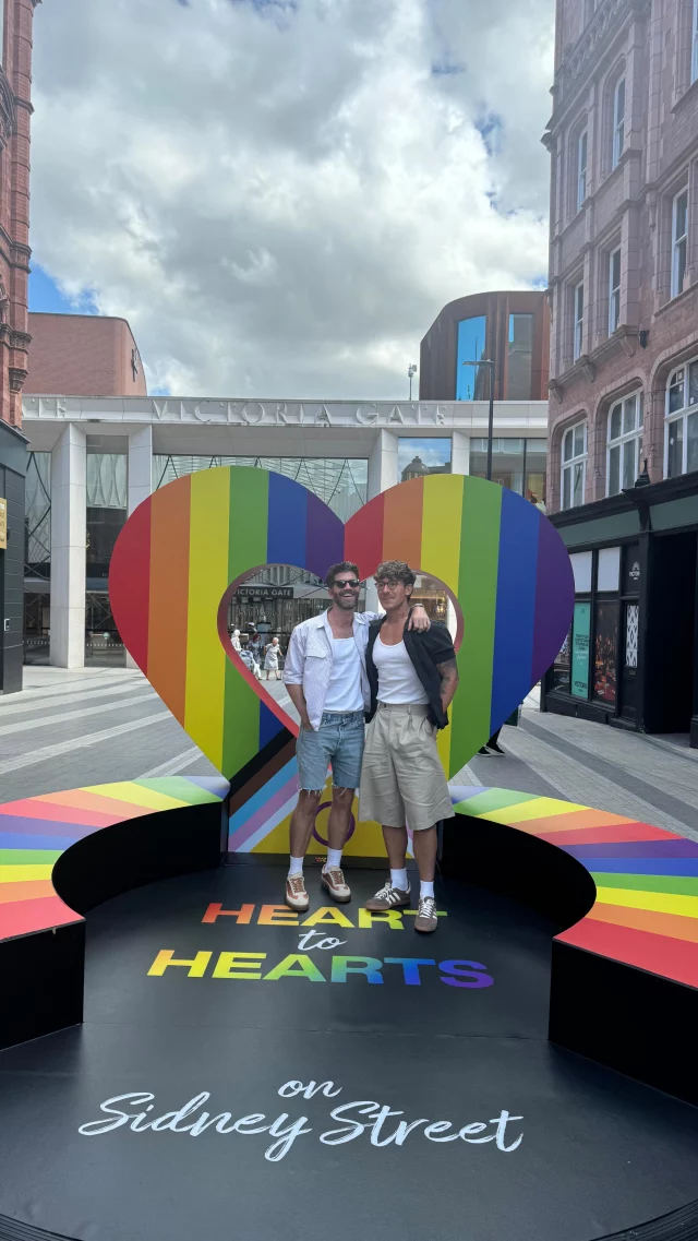 We came here for love ❤️

Have you seen our latest Pride activation on Sidney Street? In partnership with @leedsprideofficial we’re celebrating love and inclusion in support of @outtogetherlgbt charity.

This is a charity that unites LGBT+ generations in Yorkshire, championing social inclusion for the older generation. 

Our Heart to Hearts activation encourages you to take a seat, spark conversation and support  a mission to combat loneliness ✨

Check out our page for our Pride competition! 

#victorialeedspride